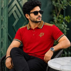 Premium Pique Cotton Polo Shirt (Red)